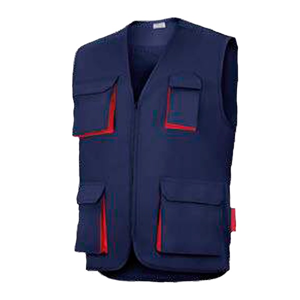 haleco multibolsillos sin acolchar Cargo Vesin azul-rojo haleco multibolsillos sin acolchar Cargo Vesin azul-rojo
